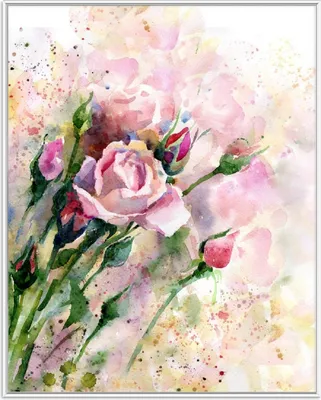 Produktbild von Wallario Wandbild Abstraktes Blumenbuket, Größe: 40,30 x 50,30 cm, Poster mit weißem Aluminiumrahmen