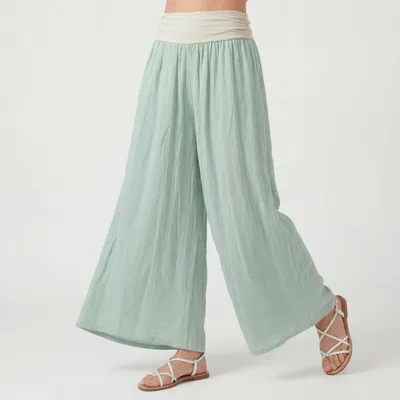 Produktbild von Culotte aus Baumwolle luftige Sommerhose Leinen Optik 38-44 für Damen