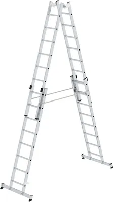 Produktbild von Günzburger Steigtechnik Sprossen-Stehleiter 4tlg. mit nivello-Traverse 4 x 8 Sprossen - 033032