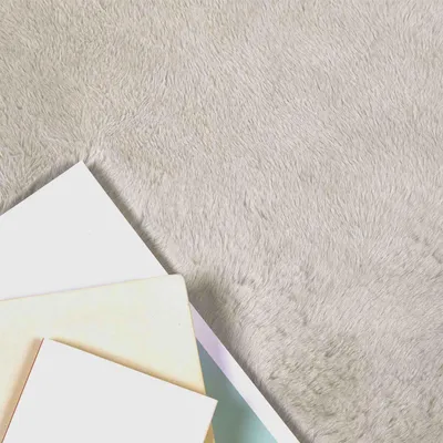 Produktbild von Rutschfester Teppich aus Kunstkaninchenfell OLITE Beige