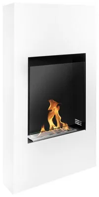 Obrázek produktu pro Biokrb Modern bílý strukturovaný | Volně stojící nebo nástěnný biokrb | Hořák 0,7 l | 2 kW | Se sklem |