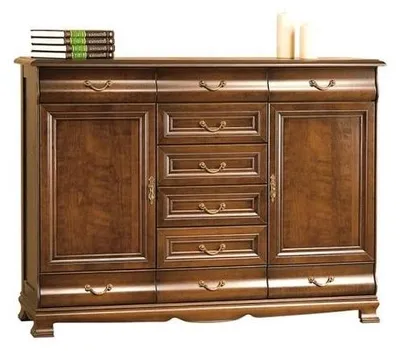 Zdjęcie produktu dla Designerska komoda hotelowa Komoda z szufladami Szafka Półka Konsola Meble Drewno Nowość