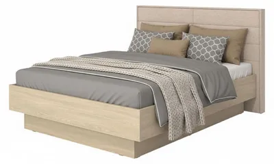 Produktbild von Doppelbett Tirso Braun Eiche, Matratzengröße 160x200 cm, Gepolstert