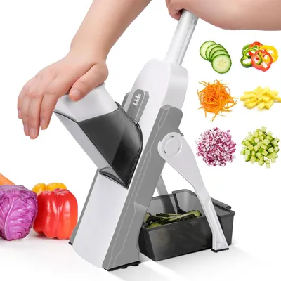 Produktbild von Gemüseschneider, Gemüsehobel, Küchenhobel, Gemüsereibe, Mehrzweckschneider, Kartoffelschneider, für Scheiben Julienne, Mandoline