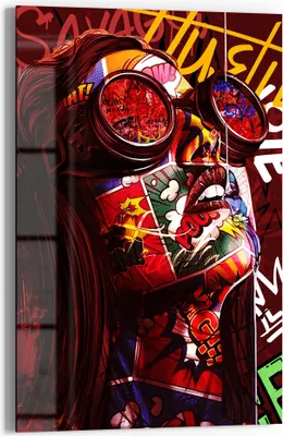 Produktbild von DEQOART Glasbild Echtglas 40x60 cm 'Urbane Popvision' Wandbild Bild modern Deko