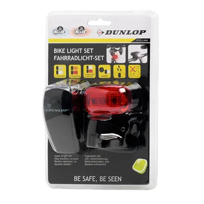 Produktbild von Dunlop LED Fahrradlampen-Set vorne und hinten – Front- & Rücklicht