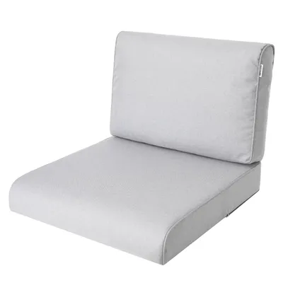 Produktbild von Bjird Sesselkissen, Kissen für Rattanmöbel, Sitzkissen & Rückenkissen, Sitzkissen für Sessel / Stühle - Indoor & Outdoor - Anti-Rutsch - 70x70 cm, Asche
