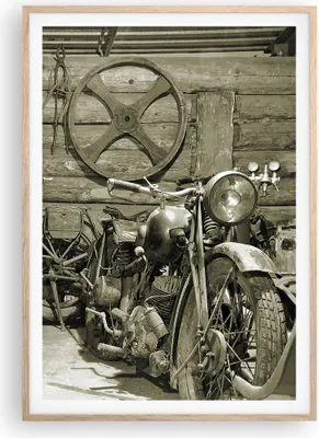 Produktbild von Gerahmtes Poster - Rahmen in heller Eiche - Werkstatt Motor - 70x100 cm - Wand Bild - Wanddeko - Wandbilder - Wandposter - Bilderrahmen - Bilder - Kunstdruck - Wandbild - P2NPA70x100-3519