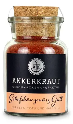 Obrázek produktu pro Ankerkraut Schafskäse / Feta Grill Gewürz, Práškové koření, Černý pepř, Mrkev, Římský kmín, Česnek, Ground mustard, Cibule, Oregano, Surová cukrová..., 95 g, 1 kusů
