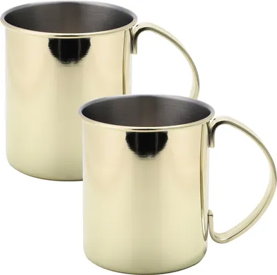 Produktbild von ECHTWERK Moscow Mule Becher Set 2tlg aus Edelstahl, 1000 ml, , Farbe:Gold