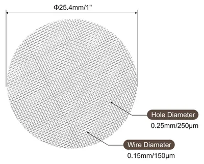 Image de Tuyau Tamis Maille Grille Acier Inox, 1 Pouce (25,4mm) Diamšštre pour Tuyau Filtre, Paquet 40