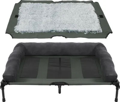 Zdjęcie produktu dla WISFOR leżanka dla psa legowisko dla kota miejsce do spania leżanka relaksacyjna z pluszową matą dla psa, 130x90x28 cm (rozmiar: XXL), szary