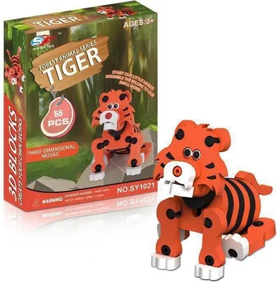 Produktbild von 3D Schaumstoffbausteine Tiger 55 Teile - Weiches EVA Puzzle Kreatives Spielzeug