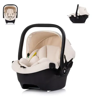 Obrázok produktu pre Detská autosedačka Chipolino Pearl i-Size (40–85 cm) so slnečnou clonou, 3-bodovým pásom a opierkou hlavy, béžová