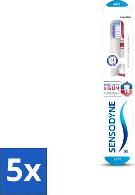 Produktbild von Sensodyne - Zahnbürste - Empfindlichkeit & Zahnfleisch - Stärkung des Zahnfleisches - 1 Zahnbürste - Vorteilspack - 5 Stücke