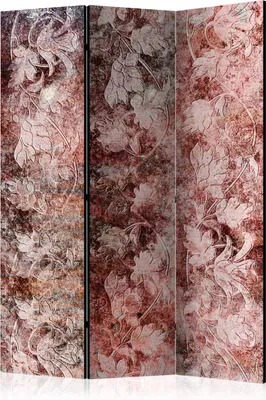 Produktbild von 3-teiliger Doppelseitiger Vlies Paravent - Coral Bouquet 135x172 cm Blumen b-A-0446-z-b