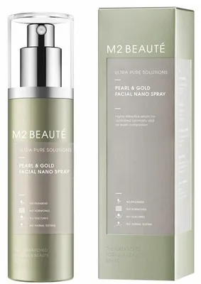 Obrázek produktu pro M2 Beauté Ultra Pure Solutions rozjasňující sérum Pearl & Gold Facial Nano Spray 75 ml