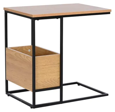 Beistelltisch MDF/Metall rechteckig 55x35x55 cm natur