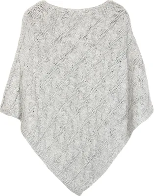 Produktbild von styleBREAKER Strick Poncho mit Zopfmuster, Rundhals Strickponcho, Grobstrick, Damen 08010040