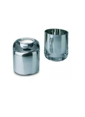 Produktbild von GLAM Silber Dekoglas Glas Chrom Teelichthalter Kerzenleuchter Rund Teelichtglas / Blumenglas 32903