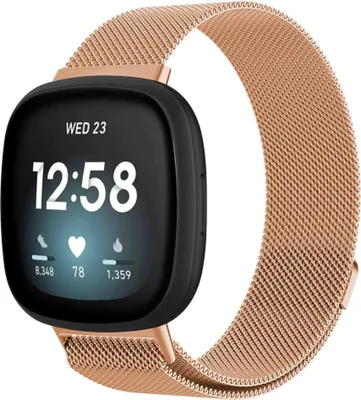 Produktbild von imoshion Magnetisches Milanaise Armband für das Fitbit Versa 3 - Größe S - Rosé gold