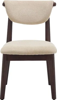 Produktbild von 2er-Set Stühle aus Strukturstoff und Kautschukholz - Beige - GABIEL