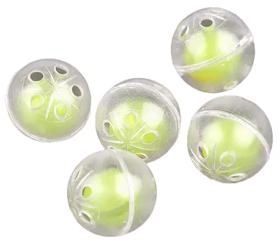 5 Rasselkugeln zum Einnähen Rasselball Stoffspielzeug Kuscheltier-Reparatur neongelb