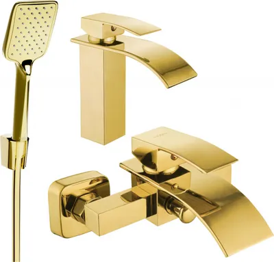Produktbild von Mexen Aries R62 Badewannenset, Gold - 744803R62-50