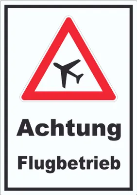 Produktbild von Aufkleber Achtung Flugbetrieb A5 (148x210mm)