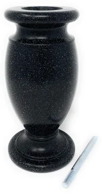 Image de Vase commémorative en plastique avec base en métal pour cimetière