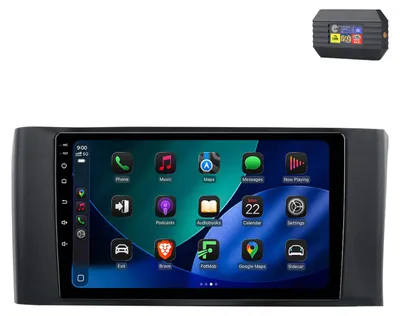 Produktbild von Android Autoradio 9 Zoll 64GB für Smart Fortwo 451 Facelift (2010–2015) mit CarPlay & Android Auto Navigation & Bluetooth