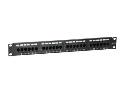 Produktbild von Equip Patchpanel 24x RJ45 Cat5e 19" UTP 1HE schwarz