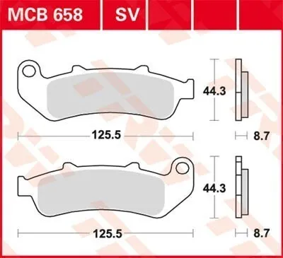 Produktbild von TRW MCB658SV Bremsbeläge Satz für HONDA MOTORCYCLES CBR