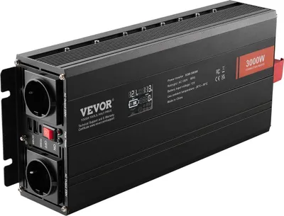 Obrázok produktu pre Modifikovaný menič napätia s sinusovým výstupom 3000 W, DC 12 V na AC 230 V, LCD displej, CE, FCC