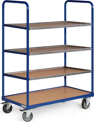 Produktbild von Bako Logistiksysteme Etagenwagen F250 mit 2 Schiebegriffen und 4 Ladeflächen 1000x600mm ohne Bordkante