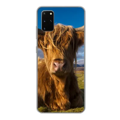 Produktbild von MuchoWow® Handyhülle Schutzhülle Hülle für Samsung Galaxy S20 Plus Schottische Highlander - Tiere - Gras Silikon Softcase Handy Hülle - Hartschale