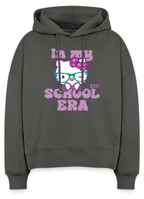 Produktbild von Spreadshirt Hello Kitty Schulkind In My School Era Frauen Boxy Organic Hoodie, S, Anthrazit