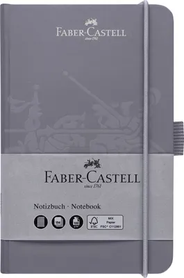 Produktbild von FABER-CASTELL Notizbuch DIN A6 kariert grau