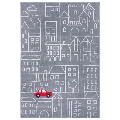 Zdjęcie produktu dla Miękki kolorowy dywan dziecięcy, wzór- uliczki, miasteczko 200x290cm