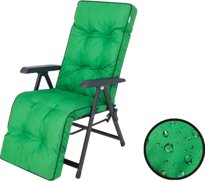 Produktbild von Bjird Liegenauflage Auflage für Gartenstuhl mit Fußstütze, Auflage für Gartenliege Liegestuhl mit mit Bindebänder und Gummi-Befestigungsbänder - 160 x 50 cm, Grün Oxford