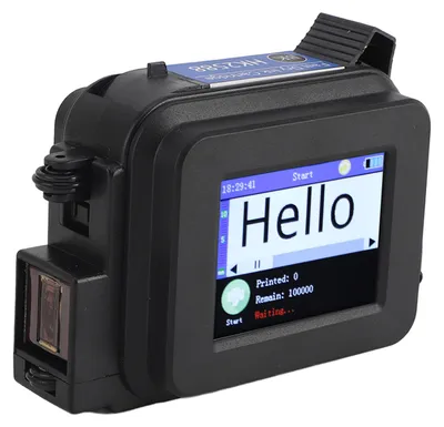 Produktbild von Mini-Tintenstrahldrucker mit einstellbarer Druckhöhe (0,1–0,5 Zoll/1 Zoll), tragbares Tintenstrahl-Codiersystem mit Touchscreen und schnell trocknender Tinte für Text- und Barcode-Druck, Farbe: Schwarz