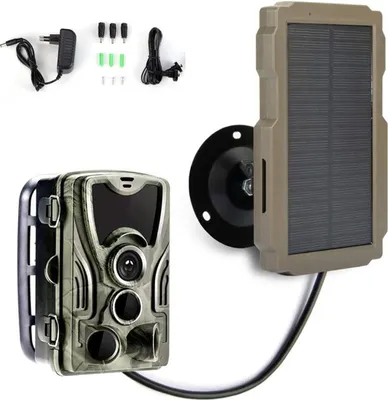 Produktbild von Solarpanel-Set für Jagdkameras 3000 mAh, 6 V-12 V wiederaufladbar, mit 360° drehbarer Halterung und 3 m Kabel