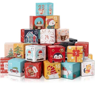 Productafbeelding van Adventskalender om zelf te vullen, met 24 lege vakjes, voor 2025