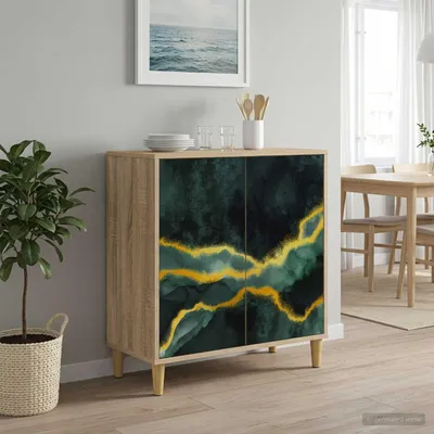 Immagine prodotto di vidaXL Credenza laterale WIJHE, finitura Sonoma, 69 x 33 x 75 cm, realizzata in materiale composito di legno