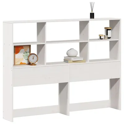 Produktbild von Kopfteil mit Stauraum Weiß 160 cm Massivholz Kiefer