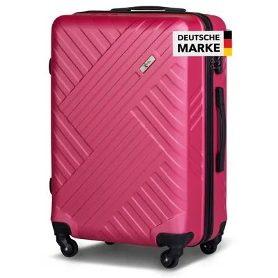 Produktbild von Xonic Design Reisekoffer mit Rollen 360° - ABS Hartschalen-Koffer Trolley mit Zahlenschloss in Handgepäck M-L-XL-Set (Light Pink, L)