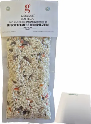 Produktbild von Gisellas Bottega Risotto mit Steinpilzen (200g Packung) + usy Block