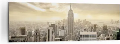 Produktbild von Bild auf Leinwand - Leinwandbild - Stadt Wolkenkratzer Manhattan New York - 160x50cm - Wand Bild - Wanddeko - Leinwanddruck - Bilder - Kunstdruck - Leinwand bilder - Wandkunst - AB160x50-2630
