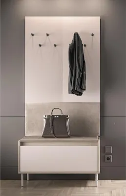 Produktbild von Garderoben-Set mit Wandpaneel & Schuhbank in Beige und Holz-Optik modern, 2-teilig - VITTORIA-131