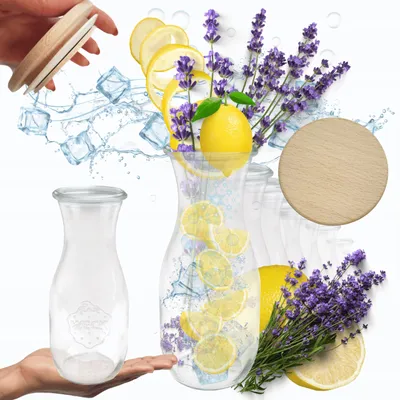 Produktbild von Weck Glasbehälter 1062ml mit Holzdeckeln, 6er Set, dicht